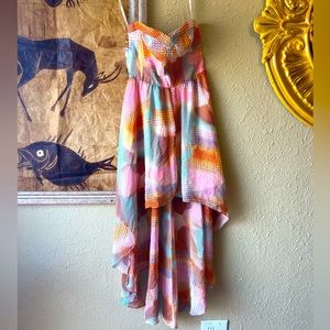 Stunning spring guess strapless high low dress